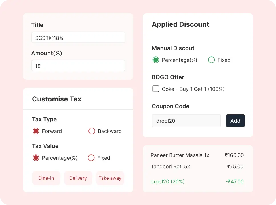 Configure taxes & discounts